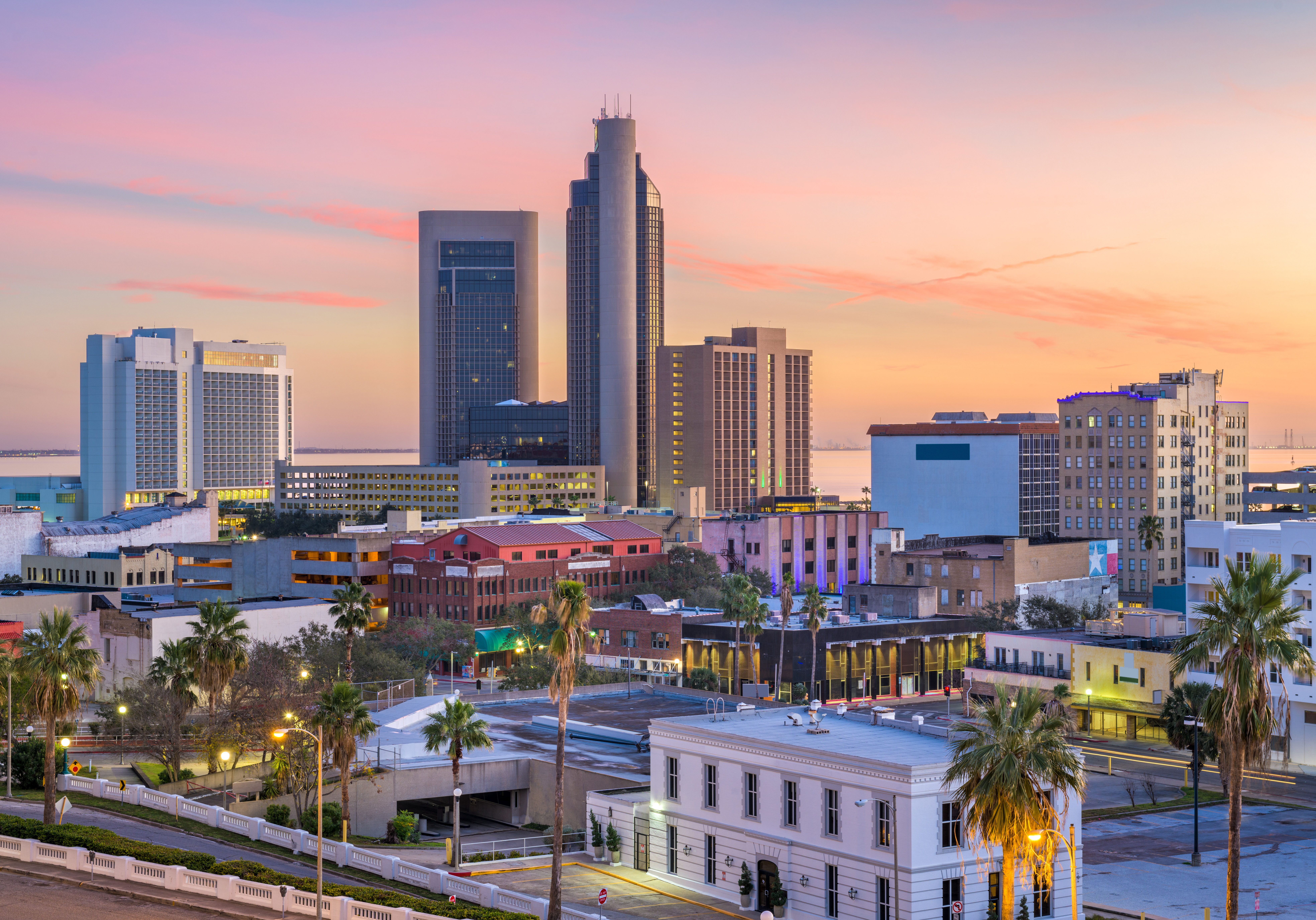 Corpus Christi, Texas, USA Skyline at dusk.