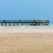 Fishing pier in Port O'Connor Texas. Gulf Of Mexico